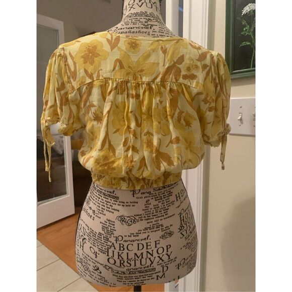 Urban Outfitters Cropped Top Yellow Boho City Chic - Picture 7 of 8